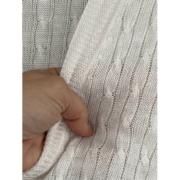 S4 VTG J. Crew Linen‎ V-Neck Sweater Cable Knit Lightweight - Picture 6 of 7